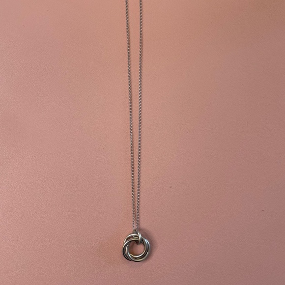 Borsheims Sterling Silver Intertwined Circle Pendant, 16" - Picture 2 of 3